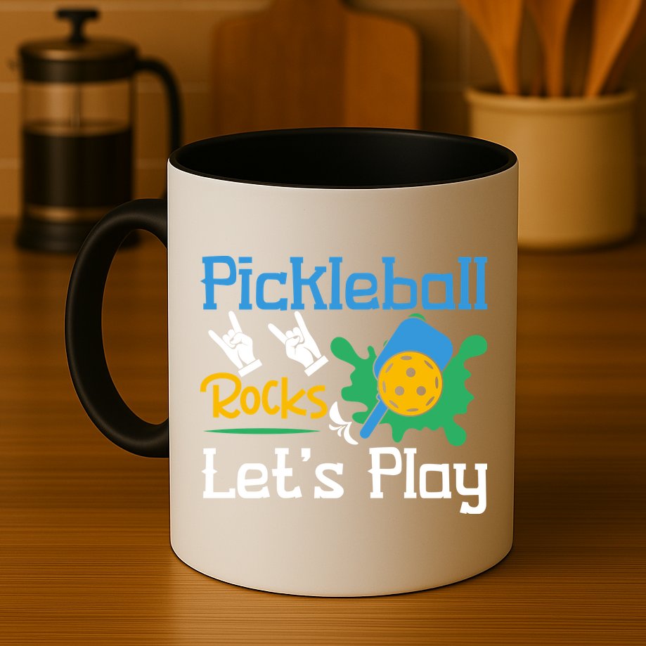 Pickleball Rocks Let's Play For Pickleball Paddleball Mug