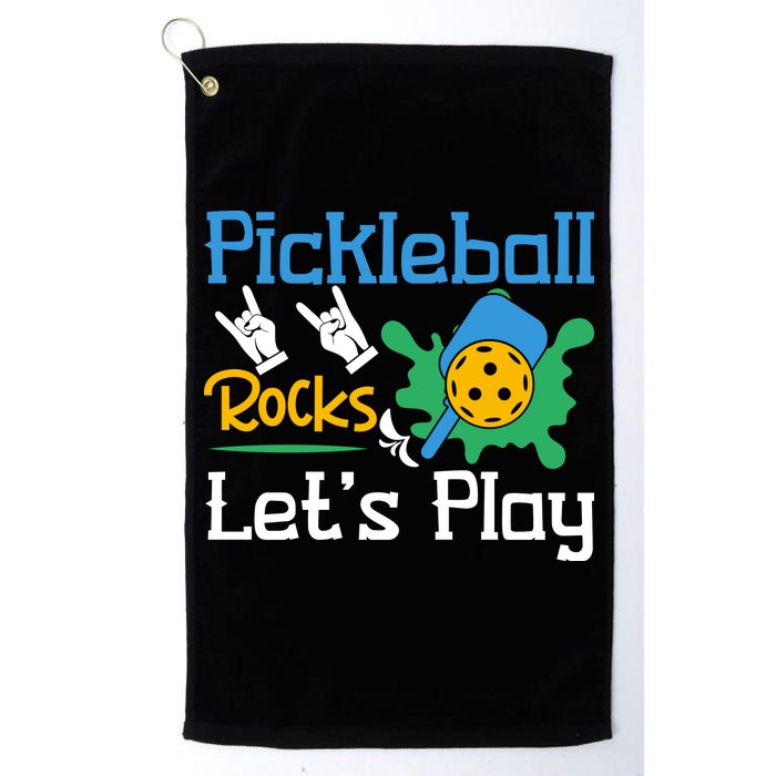 Pickleball Rocks Let's Play For Pickleball Paddleball Golf Towel