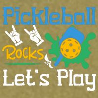 Pickleball Rocks Let's Play For Pickleball Paddleball Garment-Dyed Women's Muscle Tee