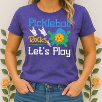 Pickleball Rocks Let's Play For Pickleball Paddleball Womens T-Shirt
