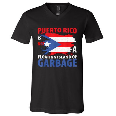 Puerto Rico La Isla Del Puerto Rican Flag Retro V-Neck T-Shirt