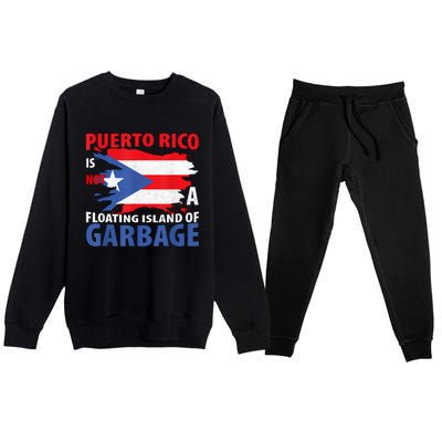 Puerto Rico La Isla Del Puerto Rican Flag Retro Premium Crewneck Sweatsuit Set