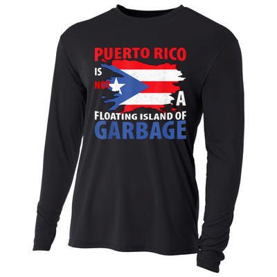 Puerto Rico La Isla Del Puerto Rican Flag Retro Cooling Performance Long Sleeve Crew