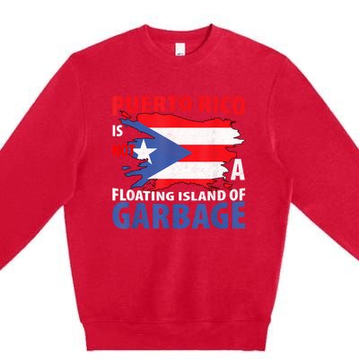 Puerto Rico La Isla Del Puerto Rican Flag Retro Premium Crewneck Sweatshirt