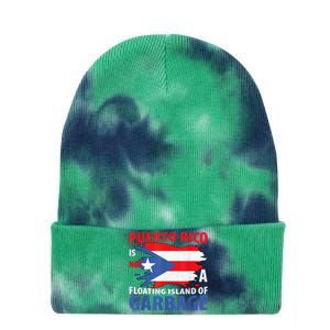 Puerto Rico La Isla Del Puerto Rican Flag Retro Tie Dye 12in Knit Beanie