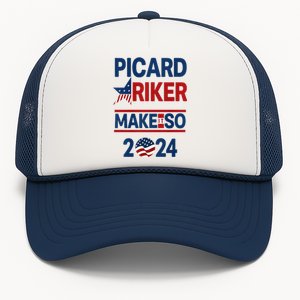 Picard Riker Make It So 2024 Funny Parody Election Premium Trucker Hat