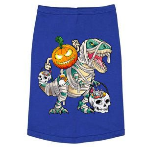 Pumpkin Riding Mummy Dinosaur T Rex Halloween Funny Skeleton Doggie Tank