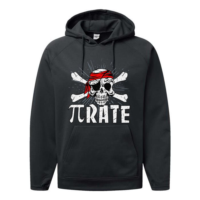 Pi Rate Math Teacher Halloween Costume Funny Pi Pirate Performance Fleece Hoodie