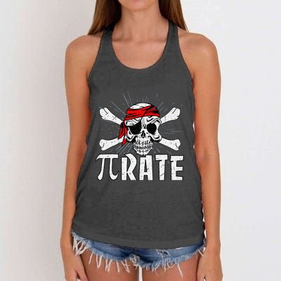 Pi Rate Math Teacher Halloween Costume Funny Pi Pirate Women's Knotted Racerback Tank