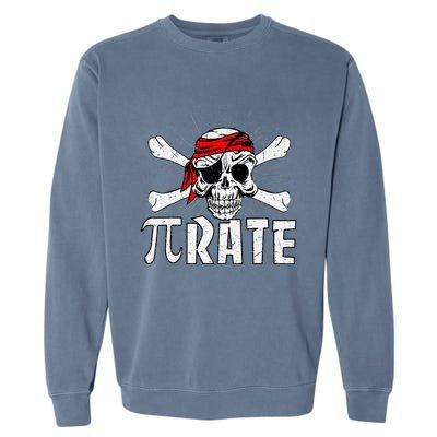 Pi Rate Math Teacher Halloween Costume Funny Pi Pirate Garment-Dyed Sweatshirt