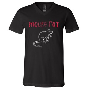 Parks & Recreation Mouse Rat Logo Distressed V-Neck T-Shirt