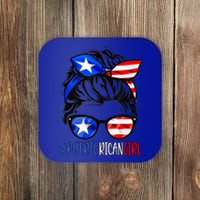 Puerto Rican Messy Hair Rica Pride Patriotic Gift Cool Gift Coaster