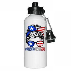 Puerto Rican Messy Hair Rica Pride Patriotic Gift Cool Gift Aluminum Water Bottle