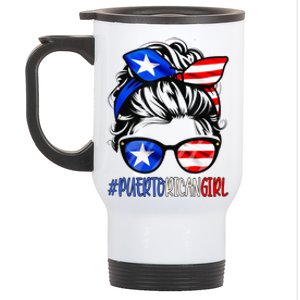 Puerto Rican Messy Hair Rica Pride Patriotic Gift Cool Gift Stainless Steel Travel Mug