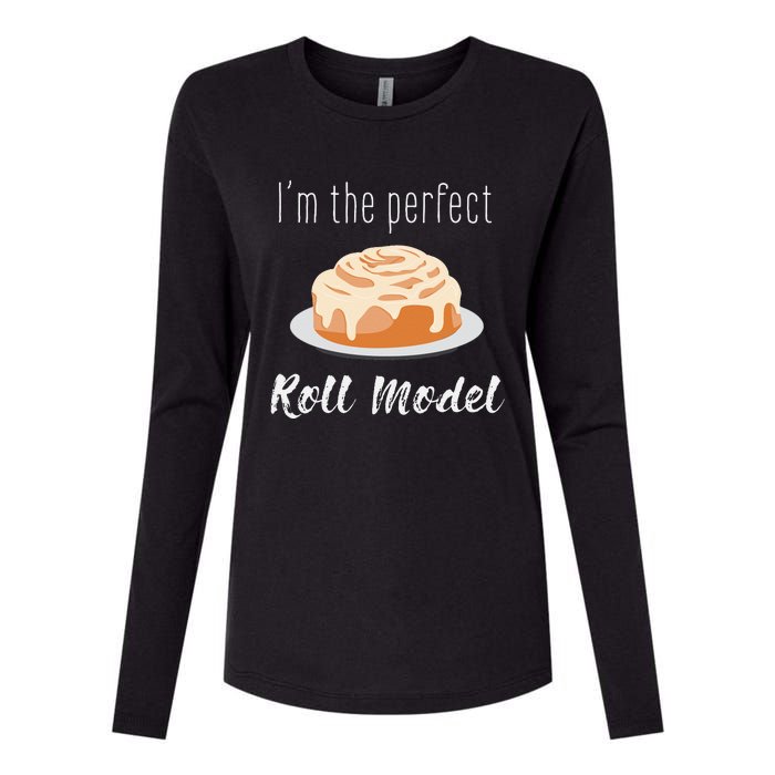 Perfect Roll Model Cinnamon Roll Mom Dad Role Model Gift Womens Cotton Relaxed Long Sleeve T-Shirt