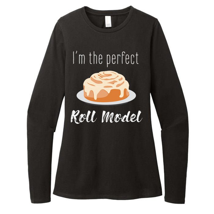 Perfect Roll Model Cinnamon Roll Mom Dad Role Model Gift Womens CVC Long Sleeve Shirt