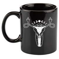 Pro Roe Middle Finger Uterus Womens Rights 11oz C Handle Ceramic Mug