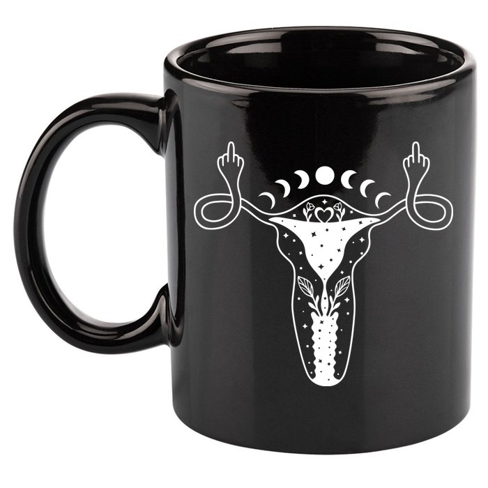 Pro Roe Middle Finger Uterus Womens Rights 11oz C Handle Ceramic Mug