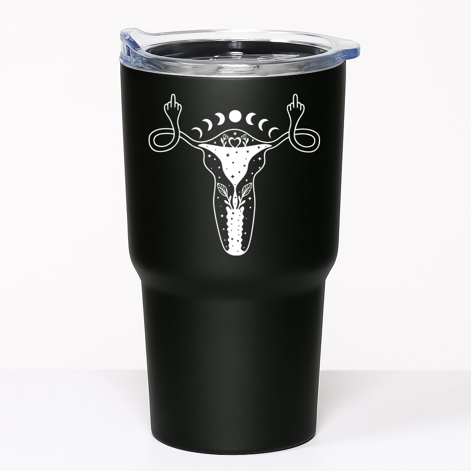 Pro Roe Middle Finger Uterus Womens Rights Tumbler