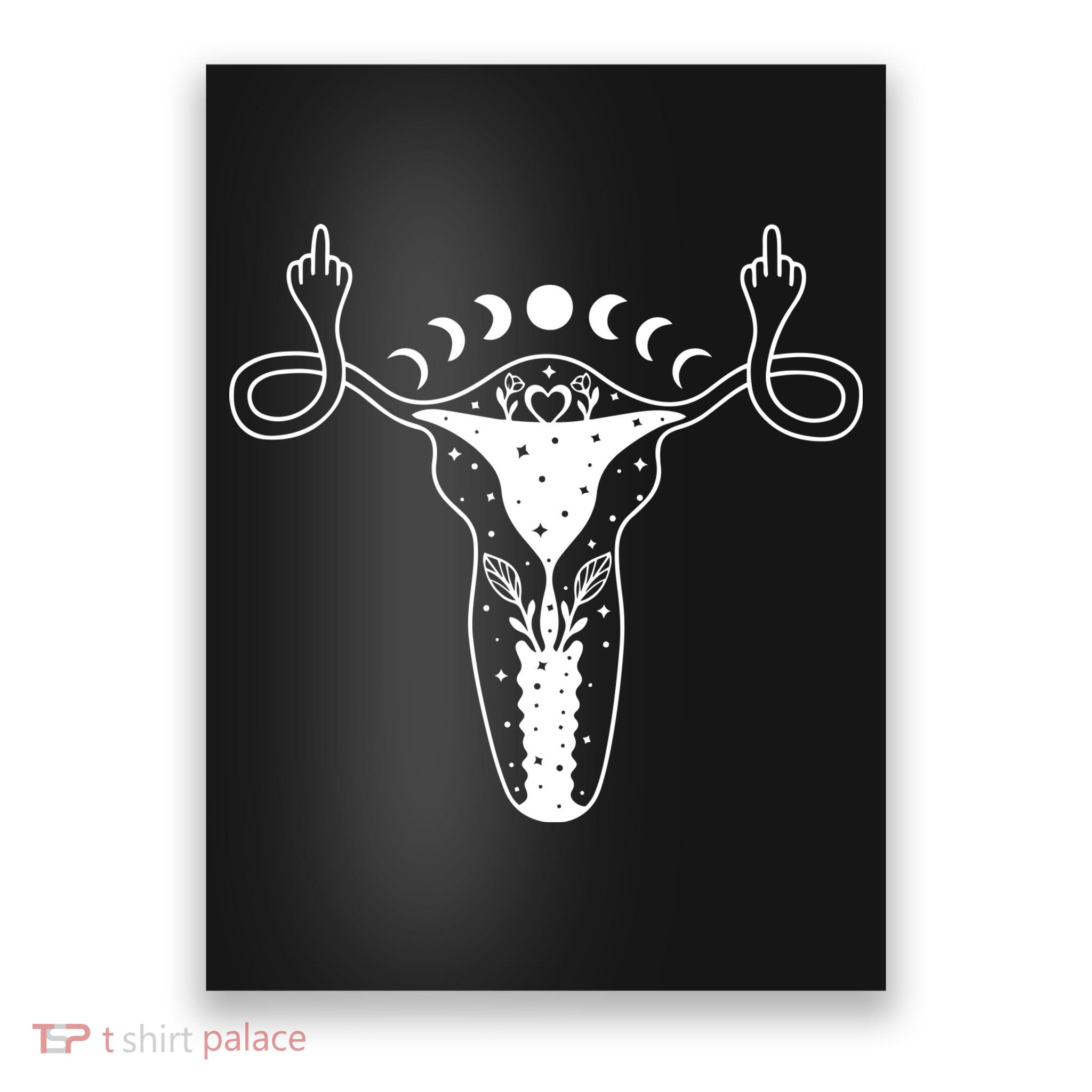 Pro Roe Middle Finger Uterus Womens Rights Poster