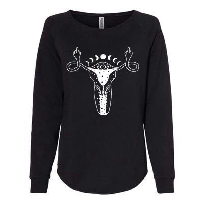 Pro Roe Middle Finger Uterus Womens Rights Womens California Wash Sweatshirt