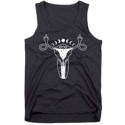 Pro Roe Middle Finger Uterus Womens Rights Tank Top