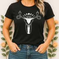 Pro Roe Middle Finger Uterus Womens Rights Womens T-Shirt