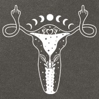 Pro Roe Middle Finger Uterus Womens Rights Cotton Canvas Backpack
