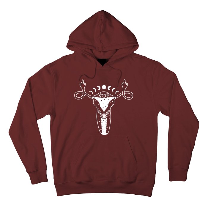 Pro Roe Middle Finger Uterus Womens Rights Hoodie