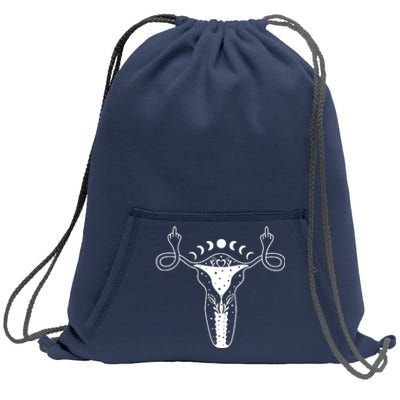 Pro Roe Middle Finger Uterus Womens Rights Sweatshirt Cinch Pack Bag