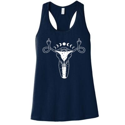 Pro Roe Middle Finger Uterus Womens Rights Women's Racerback Tank