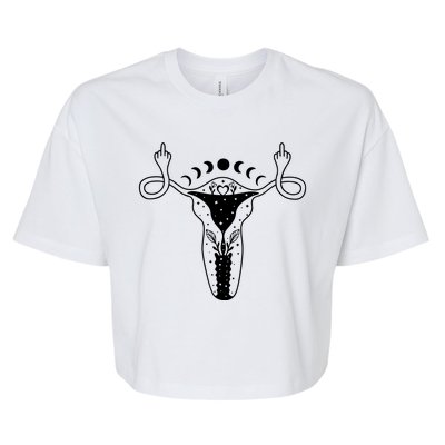 Pro Roe Middle Finger Uterus Womens Rights Bella+Canvas Jersey Crop Tee