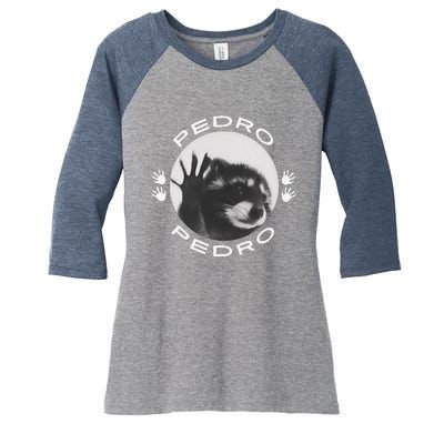 Pedro Raccoon Meme Funny Cute Women's Tri-Blend 3/4-Sleeve Raglan Shirt