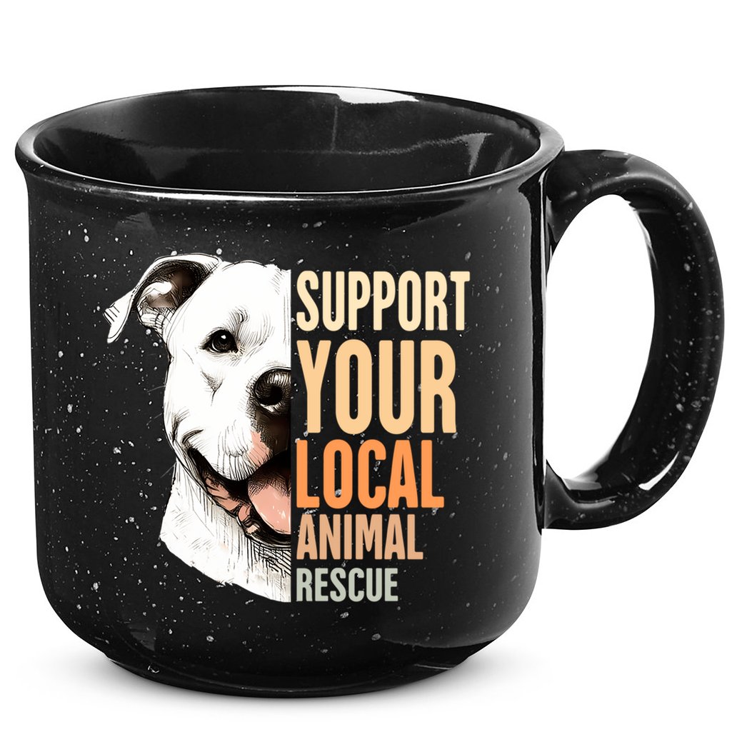 Pitbull Rescue Mom Adoption Support Your Local Animal Rescue  15oz Campfire Ceramic Mug
