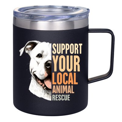 Pitbull Rescue Mom Adoption Support Your Local Animal Rescue  12oz Stainless Steel Coffee Mug