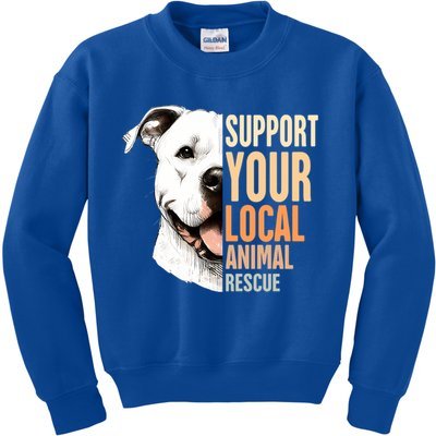 Pitbull Rescue Mom Adoption Support Your Local Animal Rescue  Kids Sweatshirt