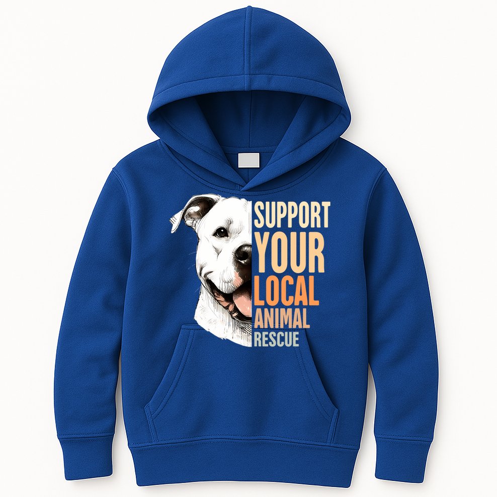 Pitbull Rescue Mom Adoption Support Your Local Animal Rescue  Kids Hoodie