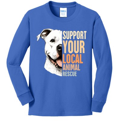 Pitbull Rescue Mom Adoption Support Your Local Animal Rescue  Kids Long Sleeve Shirt