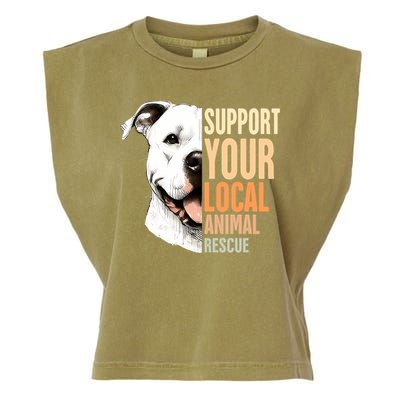 Pitbull Rescue Mom Adoption Support Your Local Animal Rescue  Garment-Dyed Women's Muscle Tee
