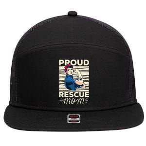 Proud Resuce Mom Dog Rescue 7 Panel Mesh Trucker Snapback Hat