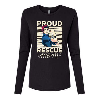 Proud Resuce Mom Dog Rescue Womens Cotton Relaxed Long Sleeve T-Shirt