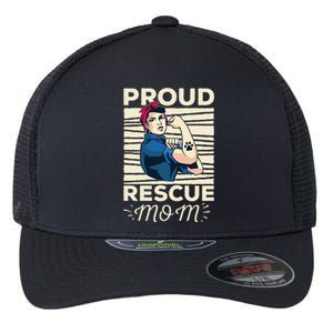 Proud Resuce Mom Dog Rescue Flexfit Unipanel Trucker Cap