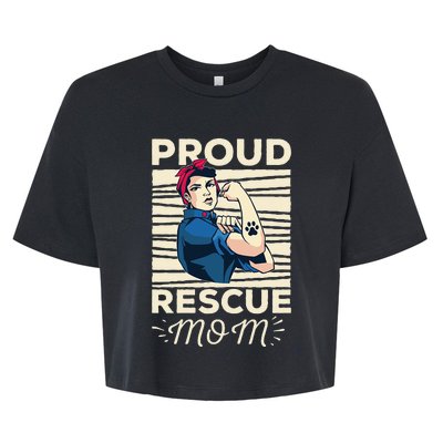 Proud Resuce Mom Dog Rescue Bella+Canvas Jersey Crop Tee