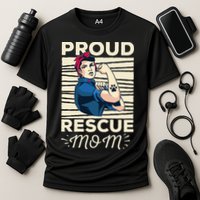 Proud Resuce Mom Dog Rescue Cooling Performance Crew T-Shirt