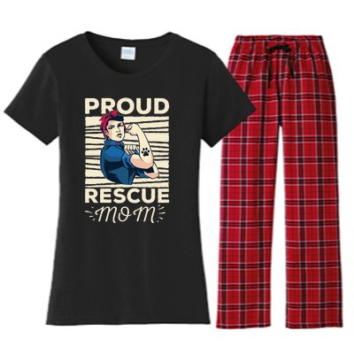 Proud Resuce Mom Dog Rescue Women's Flannel Pajama Set