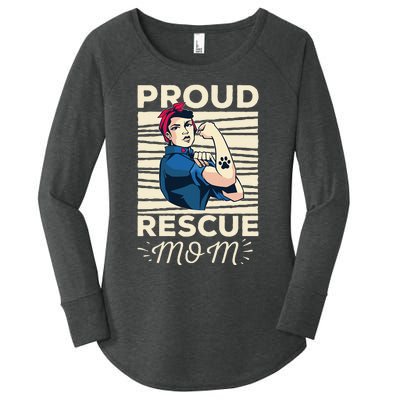 Proud Resuce Mom Dog Rescue Women's Perfect Tri Tunic Long Sleeve Shirt