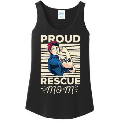 Proud Resuce Mom Dog Rescue Ladies Essential Tank