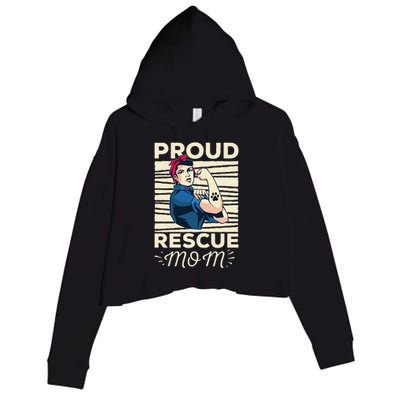 Proud Resuce Mom Dog Rescue Crop Fleece Hoodie