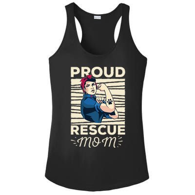 Proud Resuce Mom Dog Rescue Ladies PosiCharge Competitor Racerback Tank