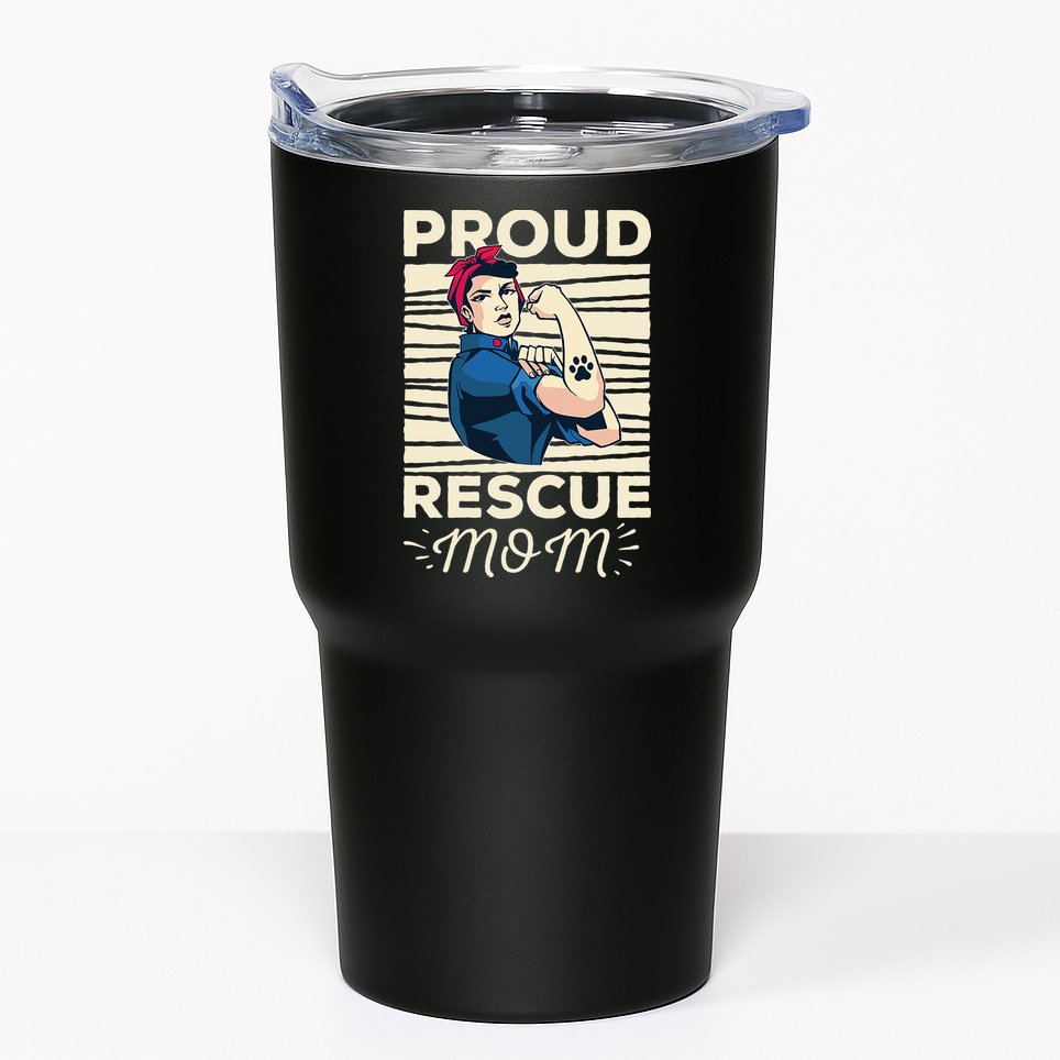 Proud Resuce Mom Dog Rescue Tumbler